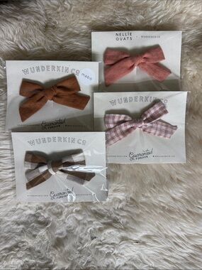 Wunderkin Kids Bow Clip - Pink, Brown & Plaid Assortment